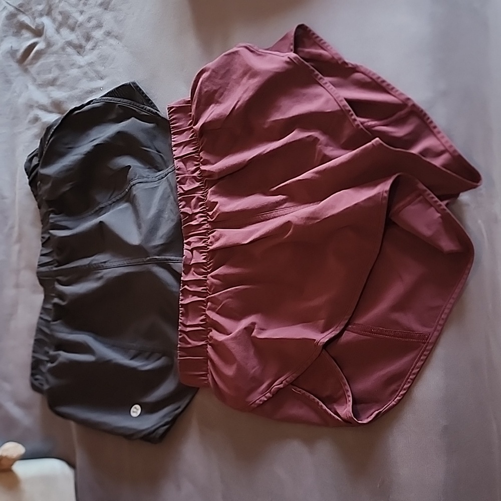 x2 Lululemon Back in Action shorts